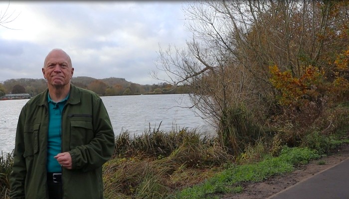 Cllr Stephen Giles-Medhurst by Bury Lake in the Aquadrome